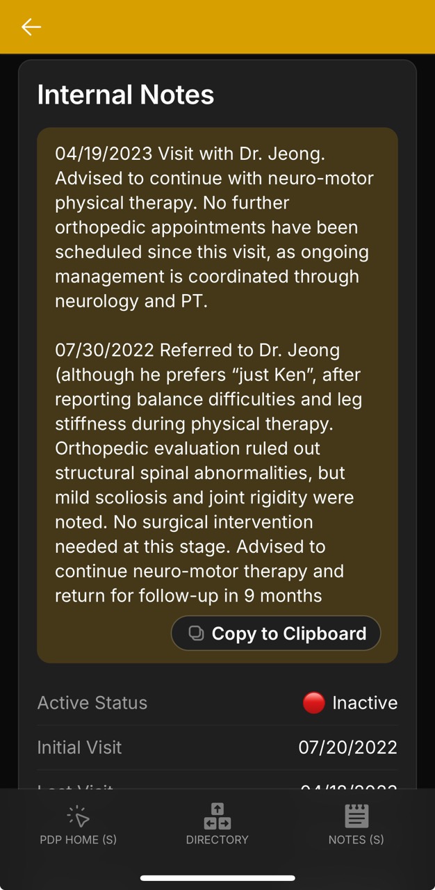 Providers Detail Page (Ken Jeong, Internal Notes)